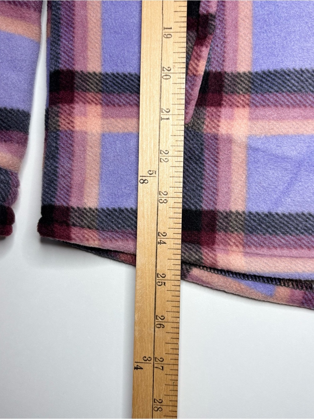Sage Collective Faux Fur Lined Plaid Shacket Jacket Purple Pink Small Anthro - Picture 10 of 10